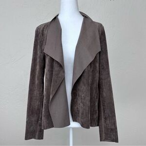 Ellie Kai Ultrasuede Unstructured Faux Suede Open Jacket Size M